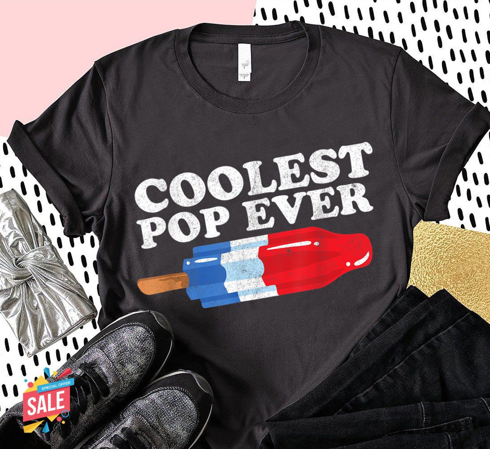 Coolest Pop Ever Shirt Popsicle Funny Retro Bomb The Coolest Pop ...