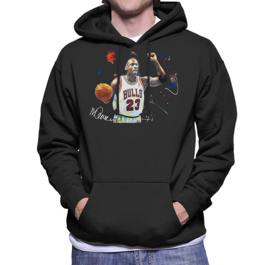 Sidney Maurer Original Portrait Of Michael Jordan Chicago Bulls Basketball Men’s Hooded Sweatshirt