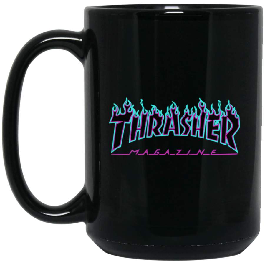 Thrasher puple flame Logo Black Big Mug