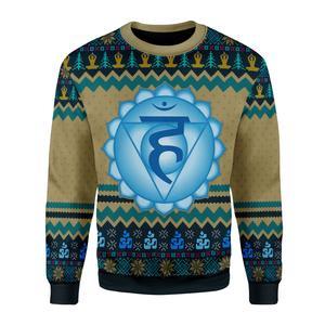 Throat Chakra Ugly Christmas Sweater | Unisex | Full Size | Adult | Colorful | US3588