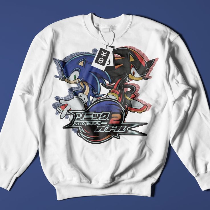 Hedgehog Japanese Sweatshirt Sonic Adventure 2 Dreamcast Japanese Streetwear outfit  For Men  For Women