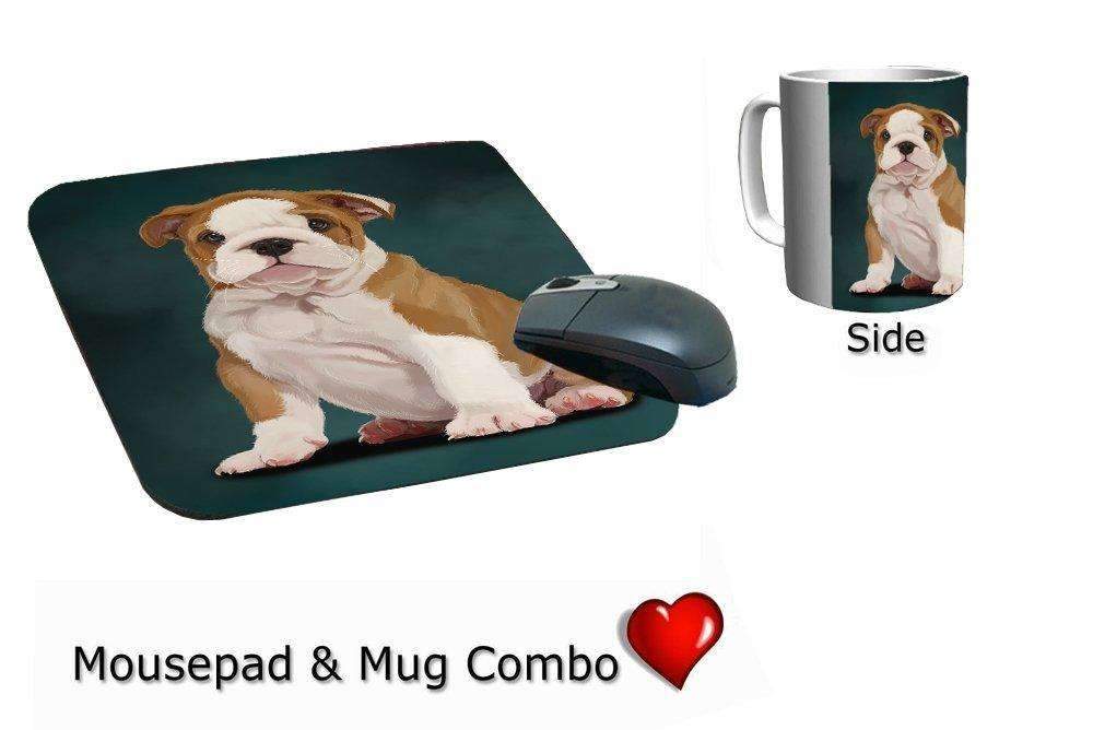 Bulldog Puppy Dog Mug & Mousepad Combo Gift Set