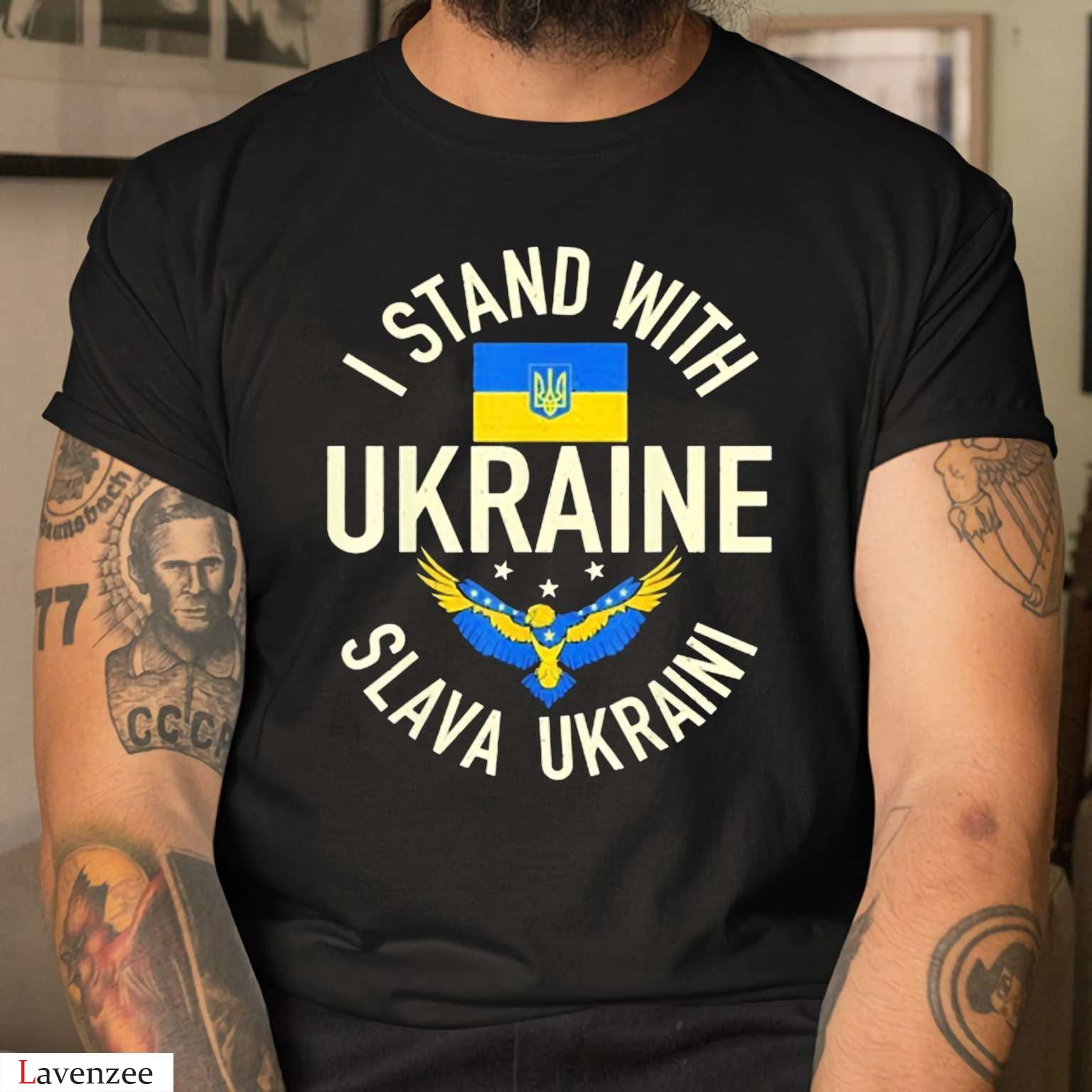 Support Ukraine I Stand With Ukraine Ukrainian Flag Patriot T-Shirt Pray For Ukraine Shirt Hn