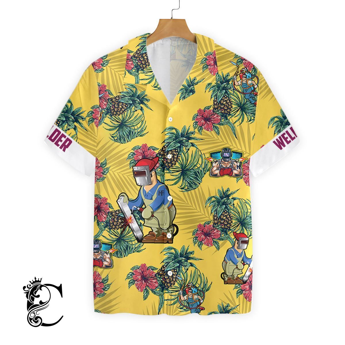 Welder Pineapple Seamless Pattern Ez16 2710 Hawaiian Shirt