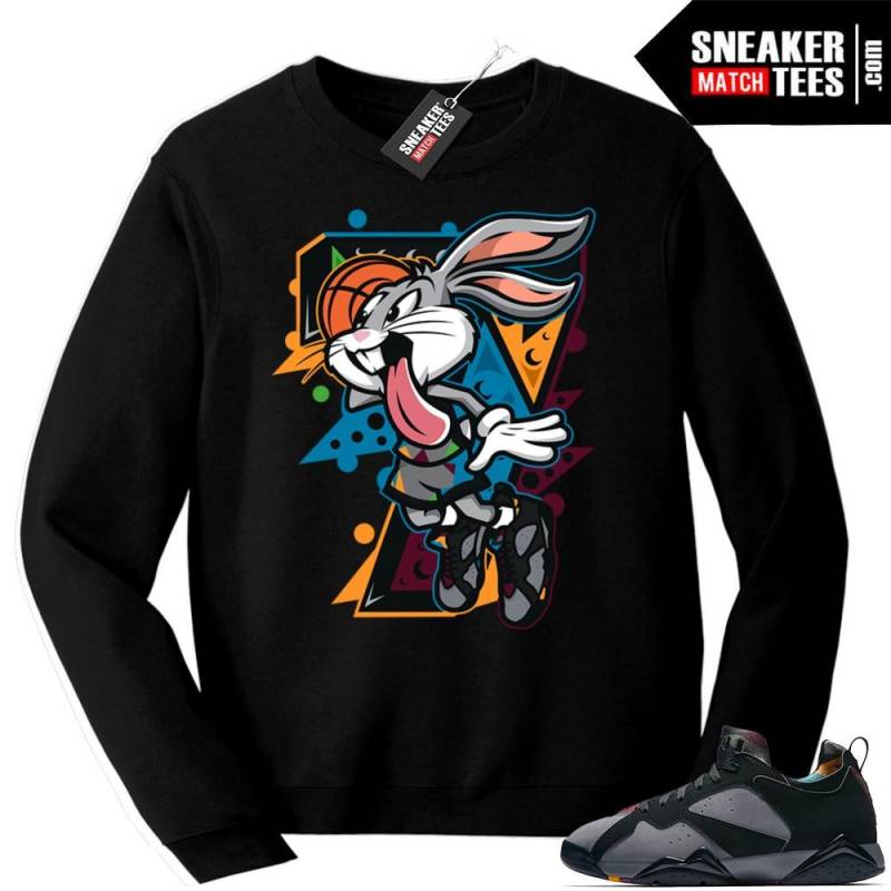 Match Jordan Bordeaux 7 lows Sweatshirt | Air Bunny | Black Sweatshirt