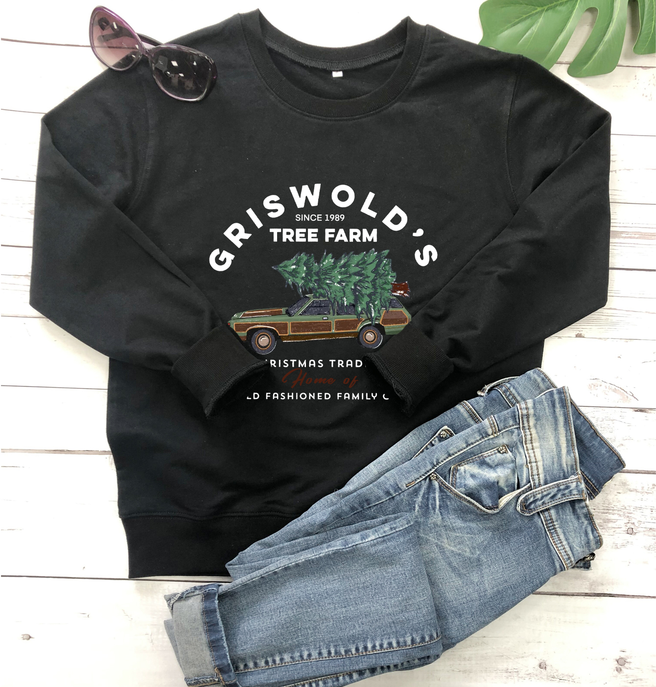 Christmas Sweatshirts Griswold’s tree farm Sweats Fun Old Fashioned Family Christmas Pullovers Women Casual cotton vintage Top alx