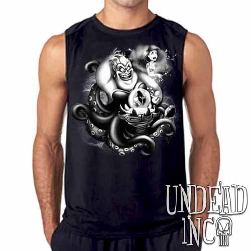 Villains Ursula – Ariel The Little Mermaid Black & Grey Mens Sleeveless Shirt