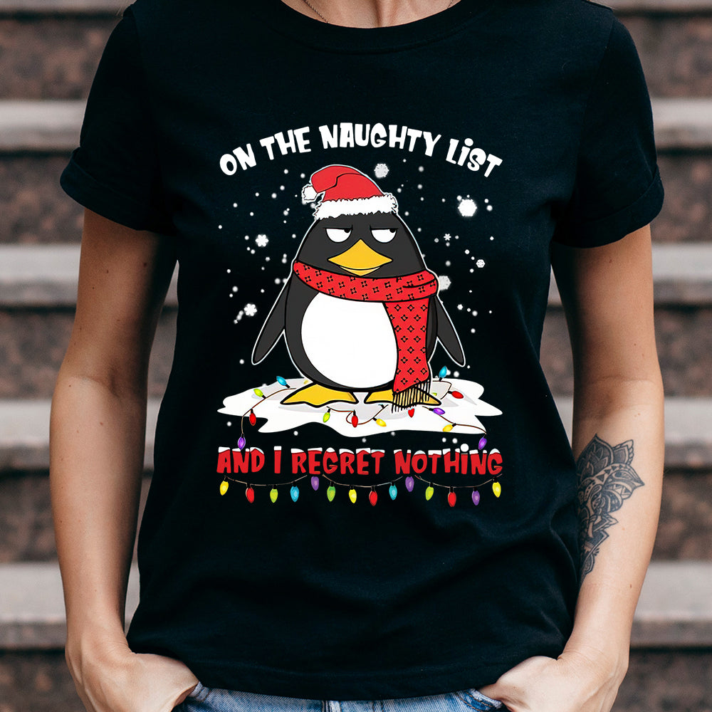 Penguin On The Naughty List Thaz2610013Z Dark Classic T Shirt