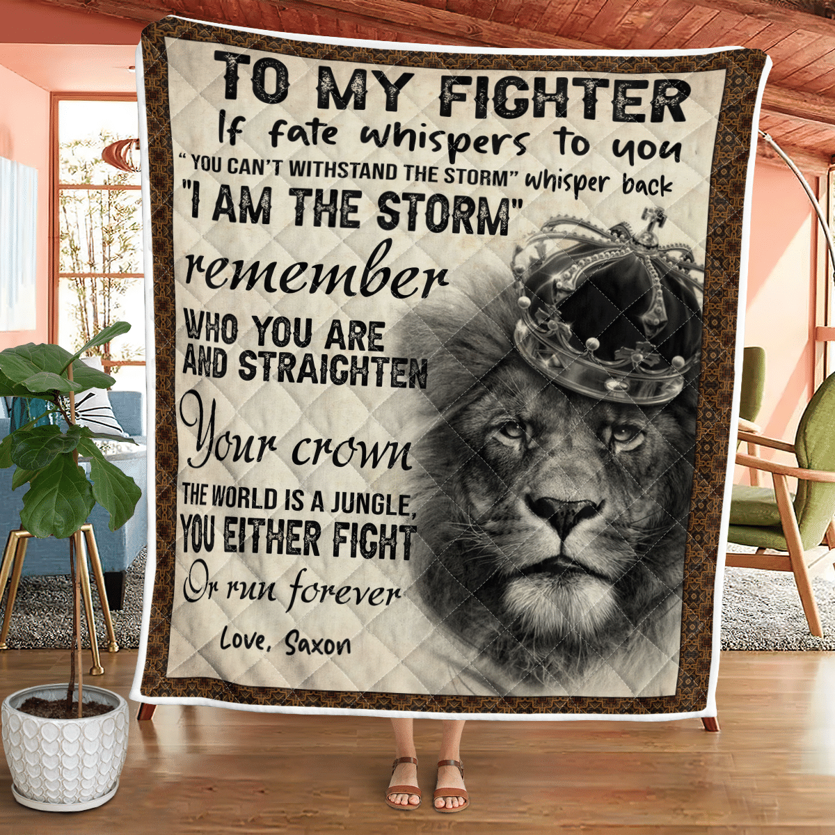 To My Fighter – Lion Quilt Wq080322142