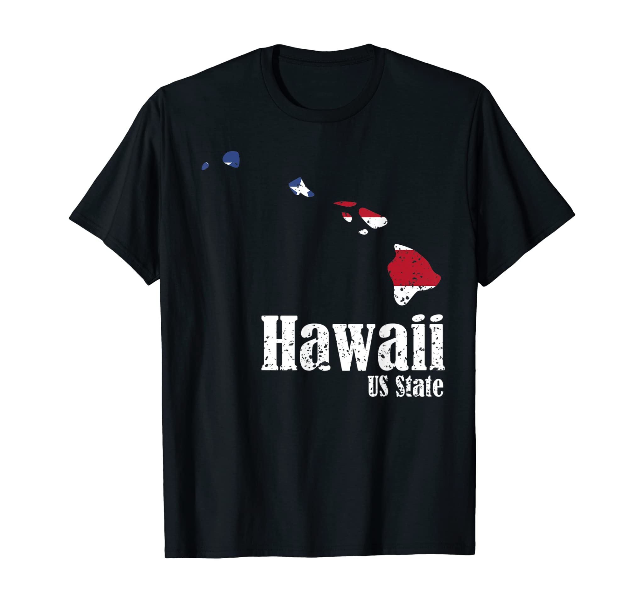 Vintage Hawaii Map American Flag 4th of July Pride Gifts T-Shirt