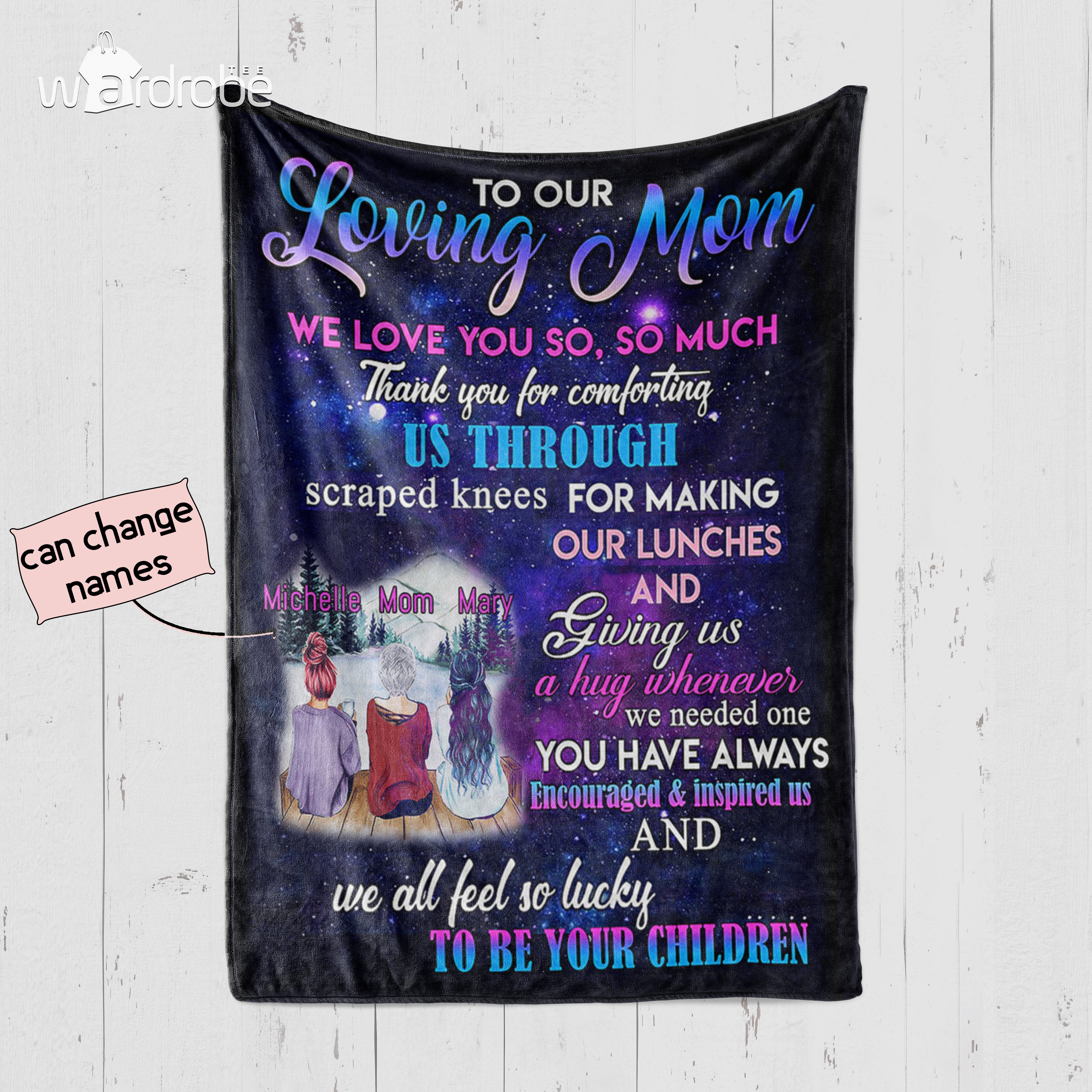 Personalized Mother’s Day Gift – Custom Name Blanket From Daughter To Our Loving Mom