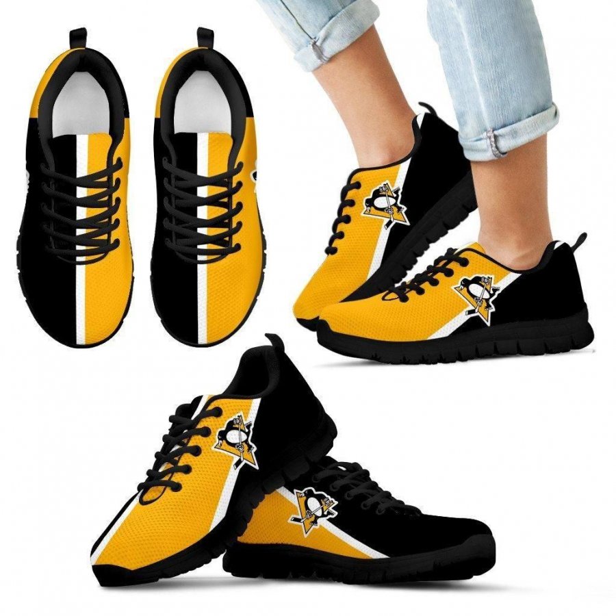 Dynamic Aparted Colours Beautiful Logo Pittsburgh Penguins Sneakers #131