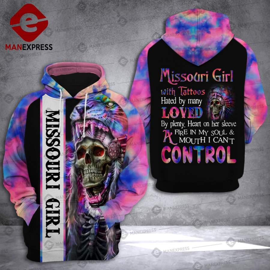 Vh Missouri Girl Tattoos 0306  All-over print unisex pullover hoodie