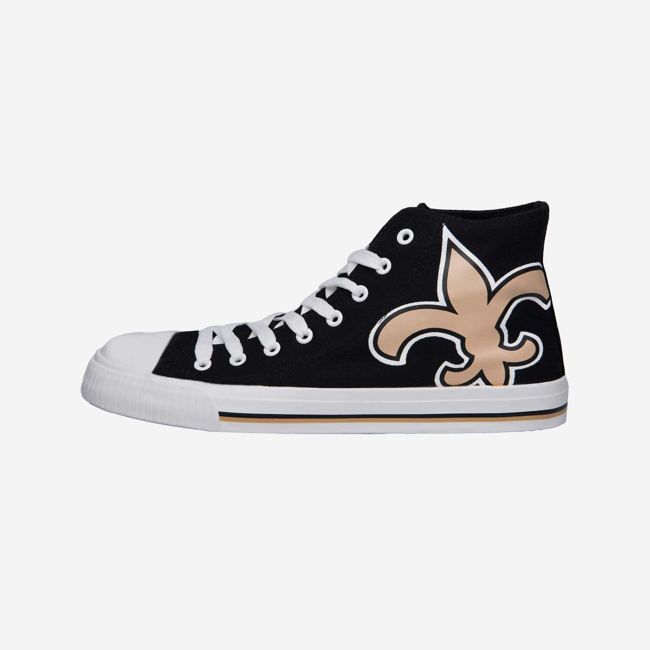 New Orleans Saints Mens High Top Big Logo Canvas Shoe