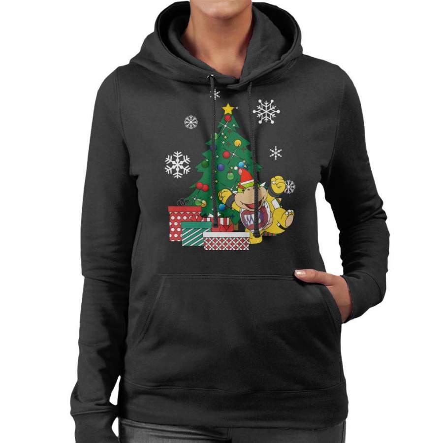 Bowser Jr Around The Christmas Tree Mario Women’s Hooded Sweatshirt