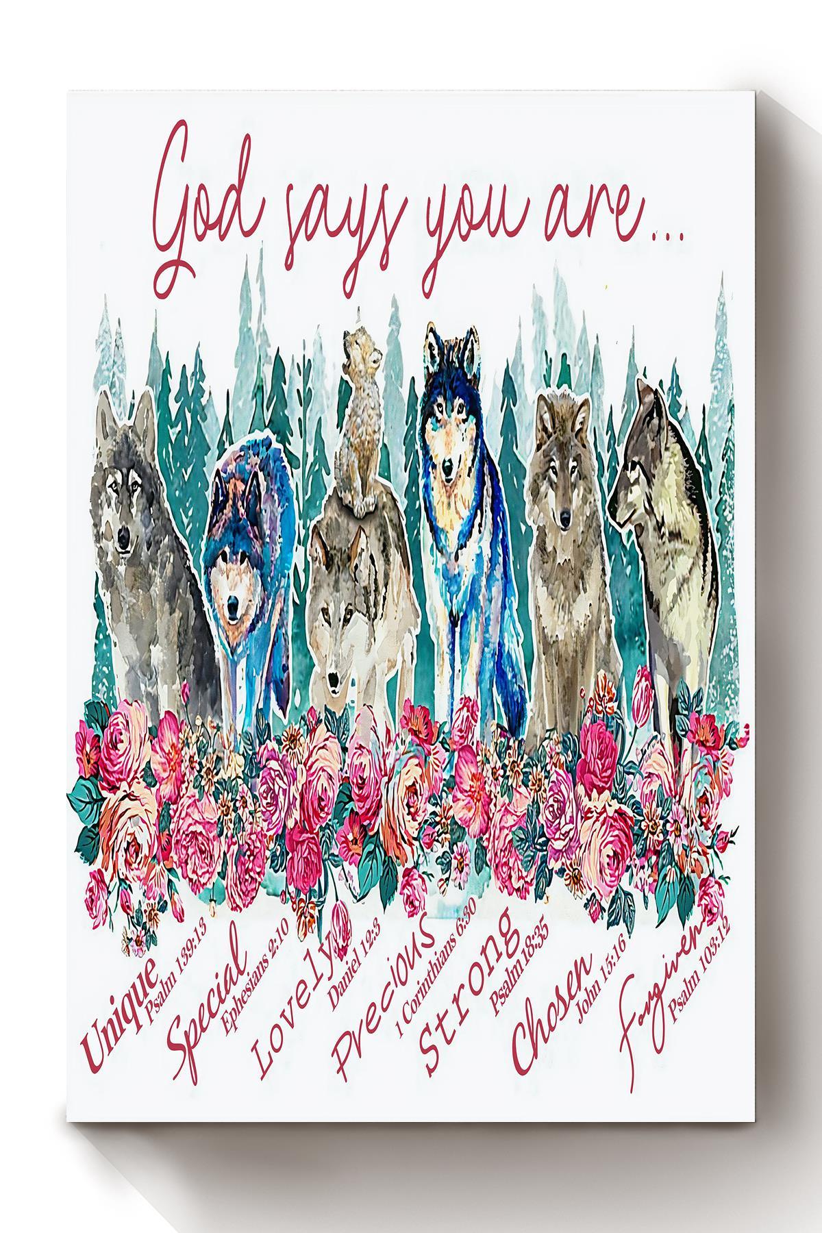 Wolf God Says You Are Motivation Quote Wall Art For Home Decor Housewarming Canvas