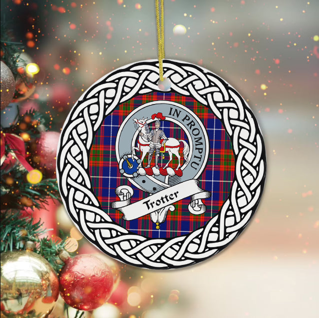 Trotter Scottish Clan Tartan Crest Badge Plaid Ornament Gift. Christmas Tree Ornament Tartan Ornament Great Christmas Ornaments Gift