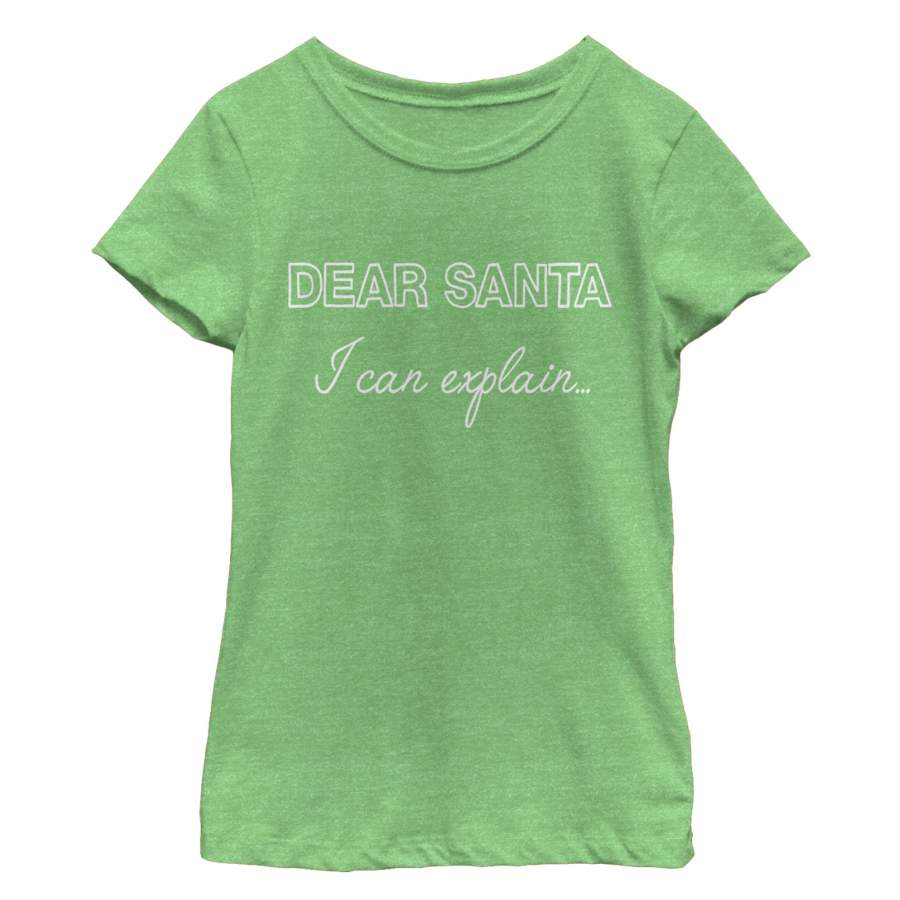 CHIN UP Girl’s Christmas Dear Santa I Can Explain  T Shirt