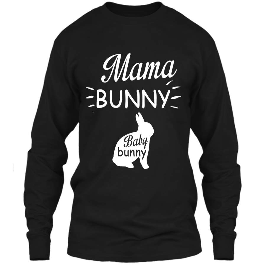 Mama Bunny Cute Easter Pregnancy Announcement Shirt LS Ultra Cotton Tshirt