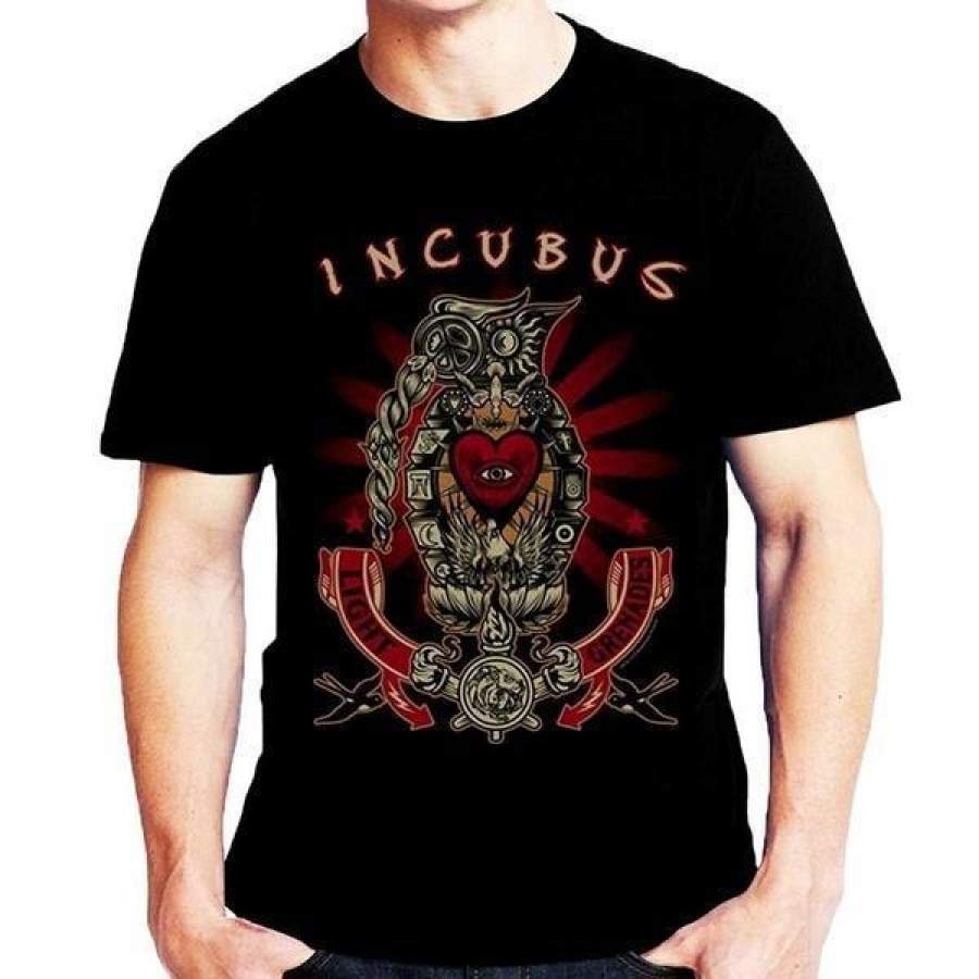 Men’s Fashion Incubus Light Grenades Short Sleeve Black T-Shirt