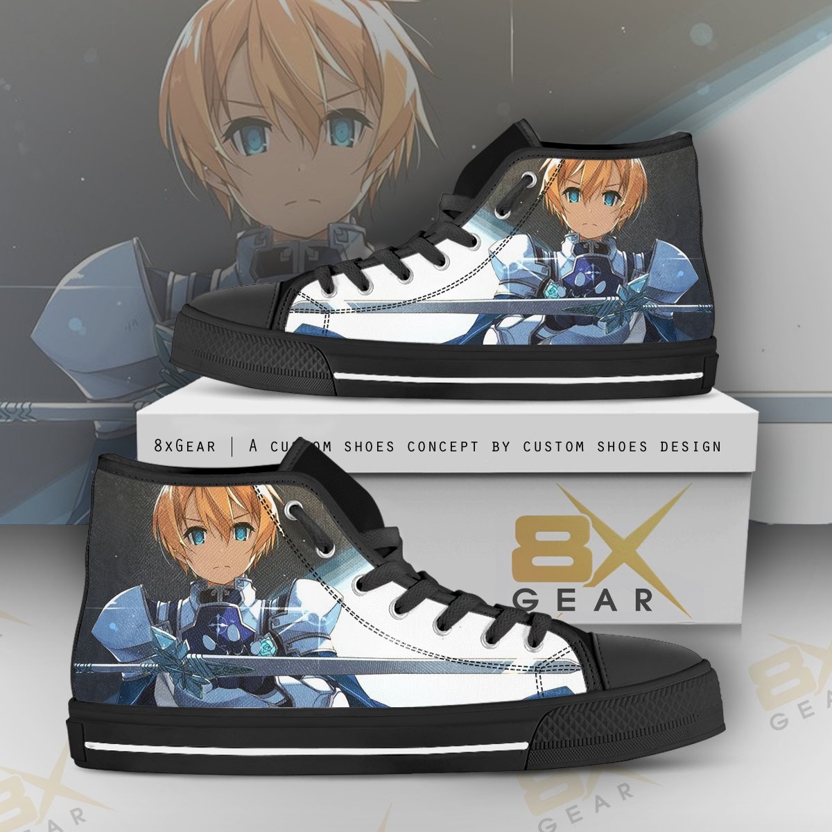 Sao Hi Top Sneakers Eugeo Swordman Blue Anime Shoes