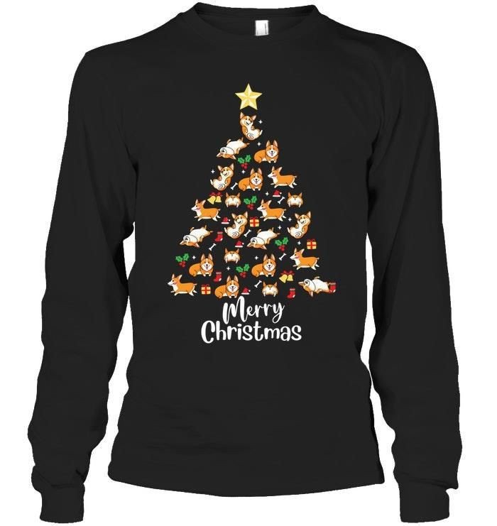 Merry Christmas Corgi Tree Noel Xmas Holiday Pet Puppy Dog Lovers Shirts