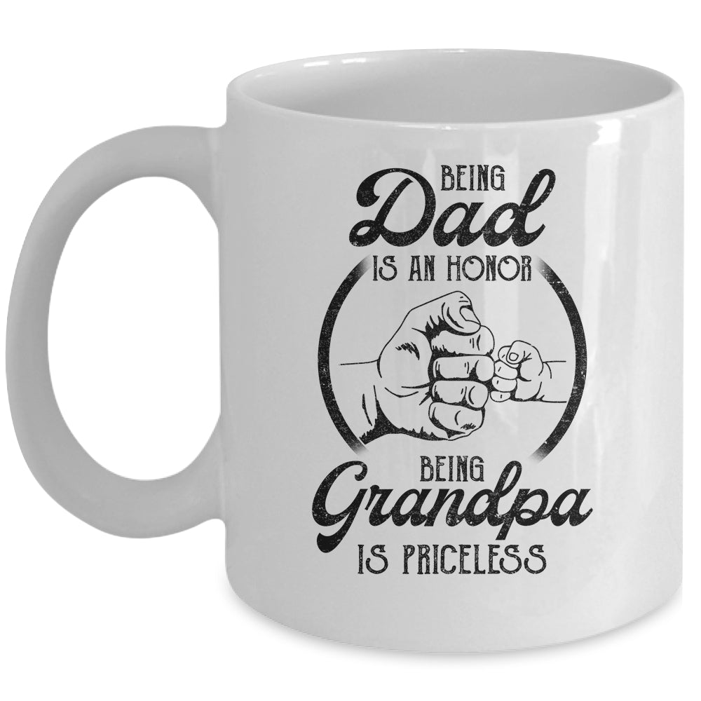 Being Dad Is An Honor Being Grandpa Is Priceless Vintage Mug