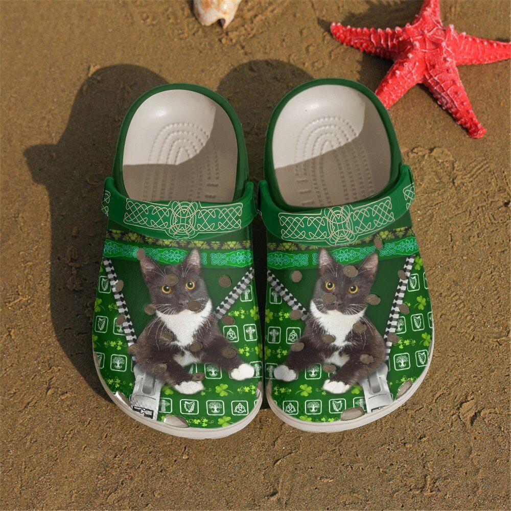 Irish Personalized Clog, Custom Name, Text Black Cat Irish, Fashion Style For Women, Men, Kid, Print 3D