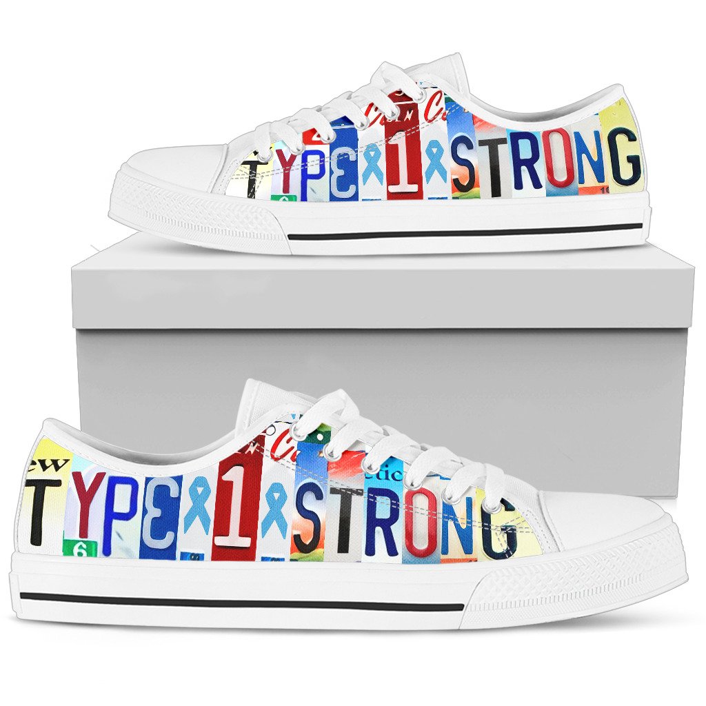 Type 1 Strong Diabetes Inspirational Custom Womens Low Top Shoes