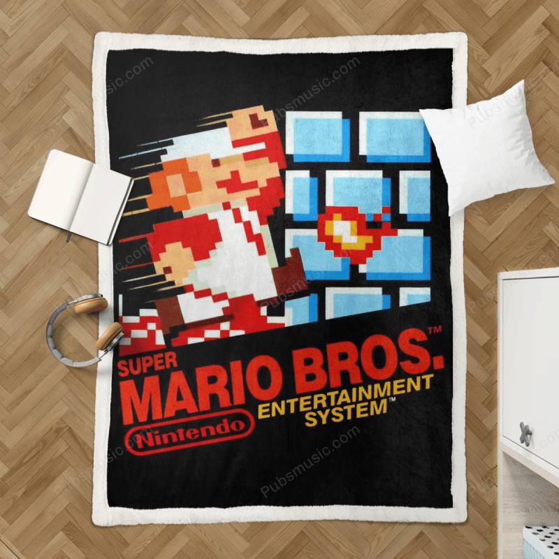 Super Mario Bros – Retro Games Sherpa Fleece Blanket