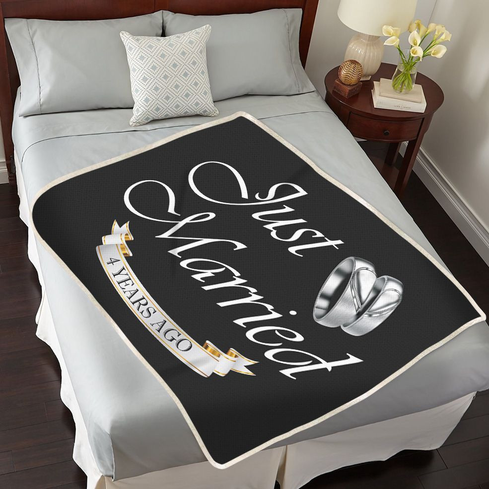 4Th Anniversary Blanket For Couple, Parents, Wife & Husband, Him & Her