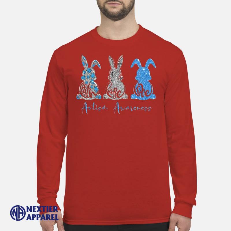 Rabbit Faith Hope Love Autism Awareness Shirt Men’s Long Sleeved T-Shirt