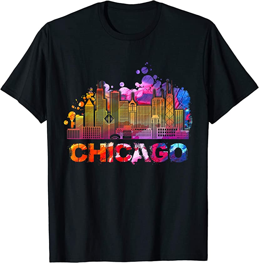 Vintage Retro Chicago Illinois Skyline T-Shirt