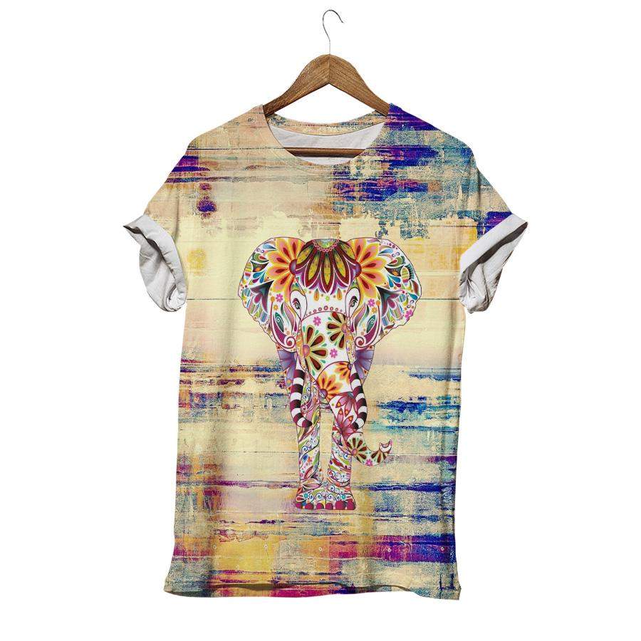 Floral Animal Lover Elephant T-shirt