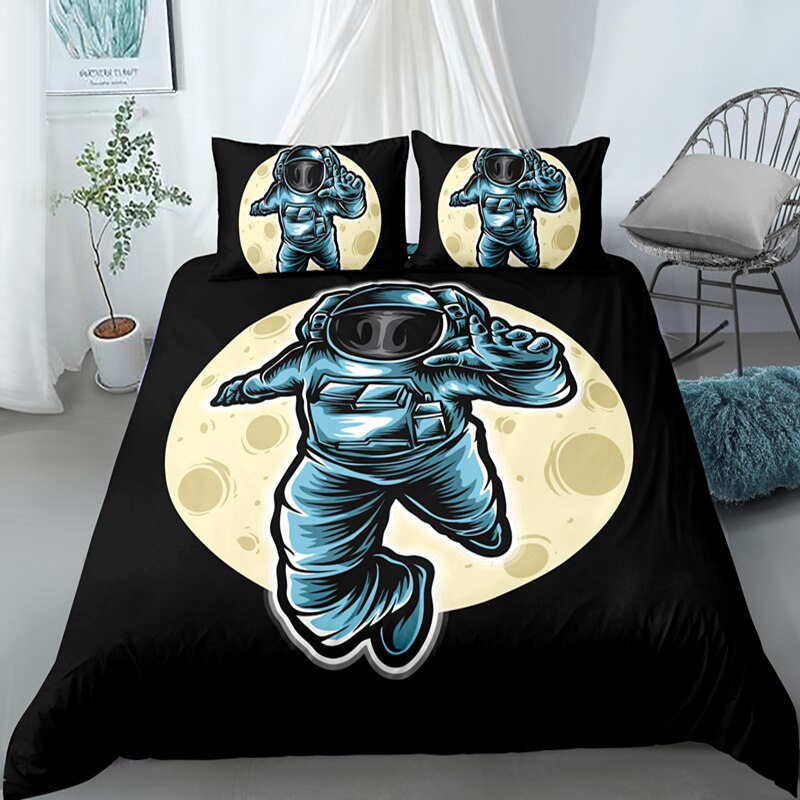 Astronaut 3D Cosmic Space Planet Cartoon Bedding Set Kids Boy Duvet Cover Twin Queen King Size With Pillowcase For Home Decor