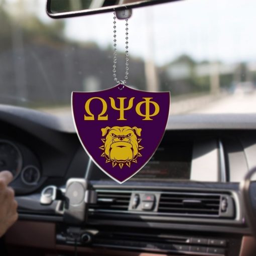 Omega Psi Phi 1911 Opp Greek Letters Dog Mascot Logo Car Hanging Ornament