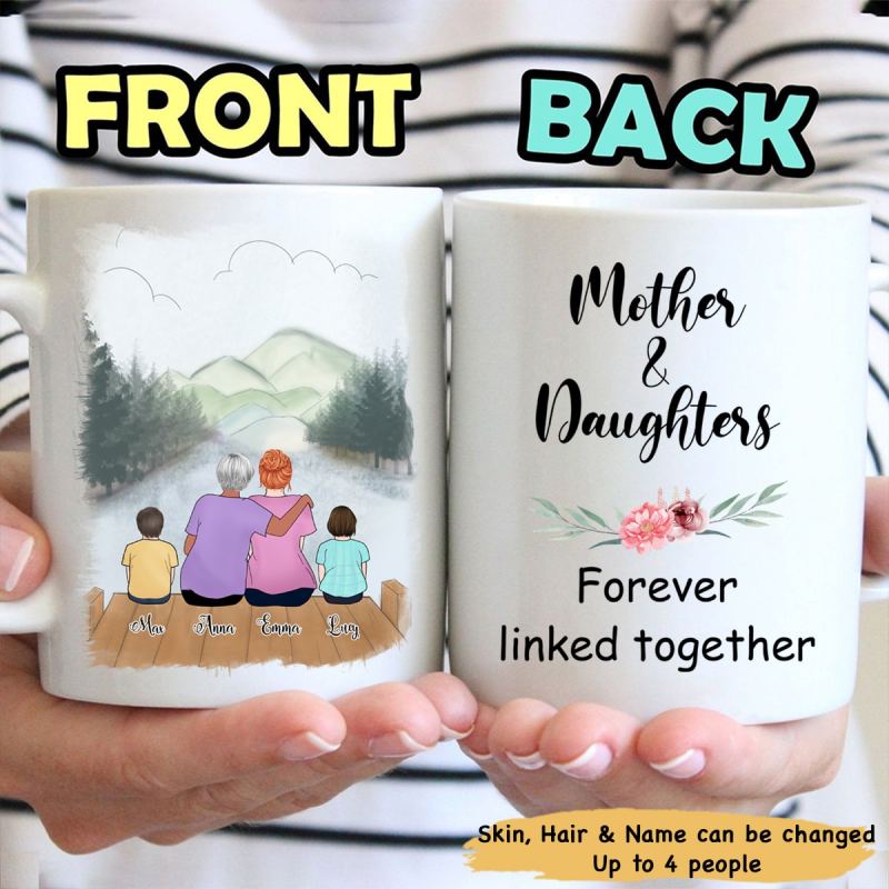 Personalized Mother And Daughter Forever Link Together Mug Gift Mother Daughters, Personalized Mother’S Day Mug Gift