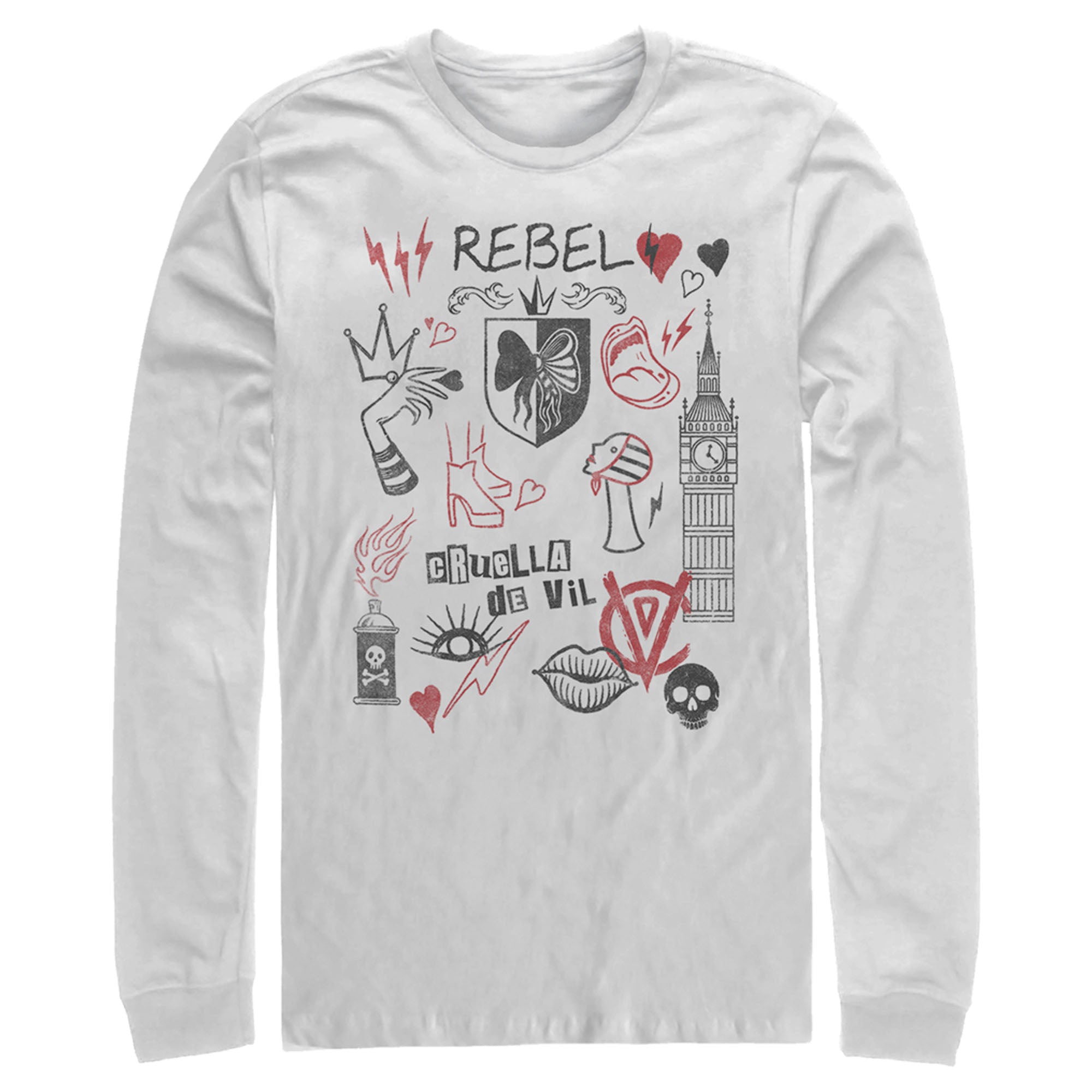 Cruella Men’S Rebel Icons  Long Sleeve Shirt