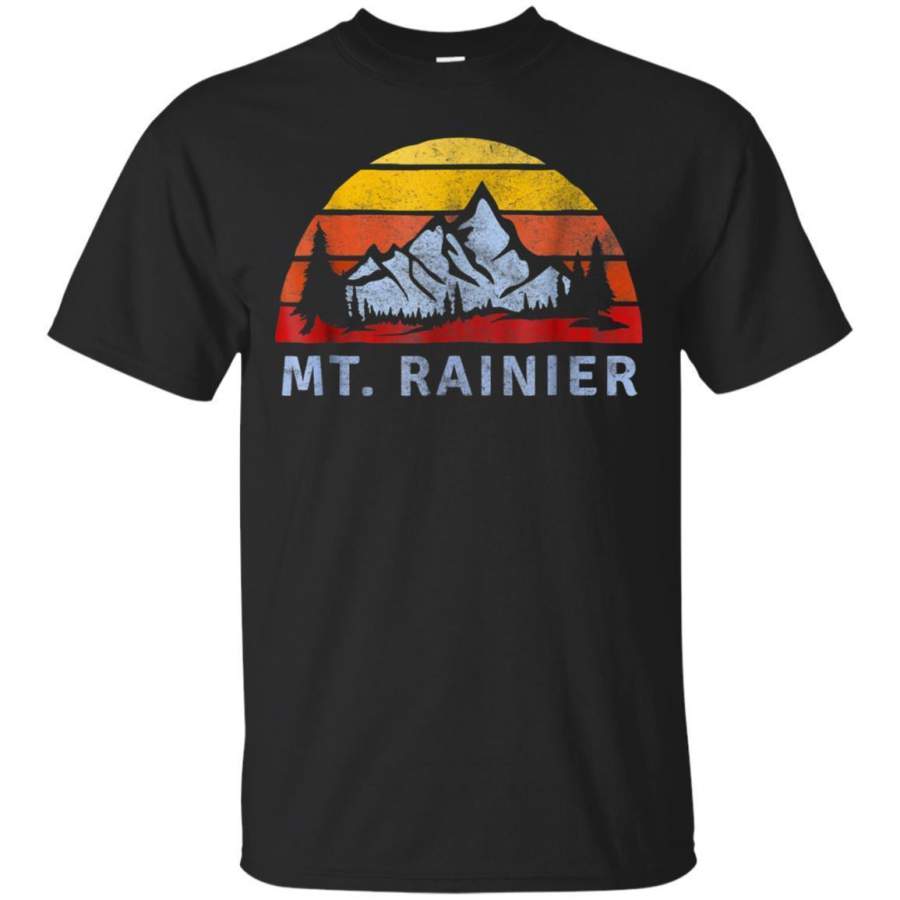 AGR Mt Rainier Retro Mountain Sunset Tshirt Jaq T-shirt