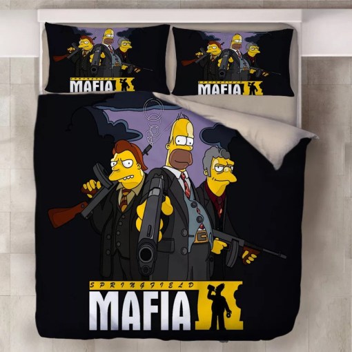 Anime The Simpsons Homer J Simpson 4 Duvet Cover Pillowcase Home Decor 3D Bedding Set