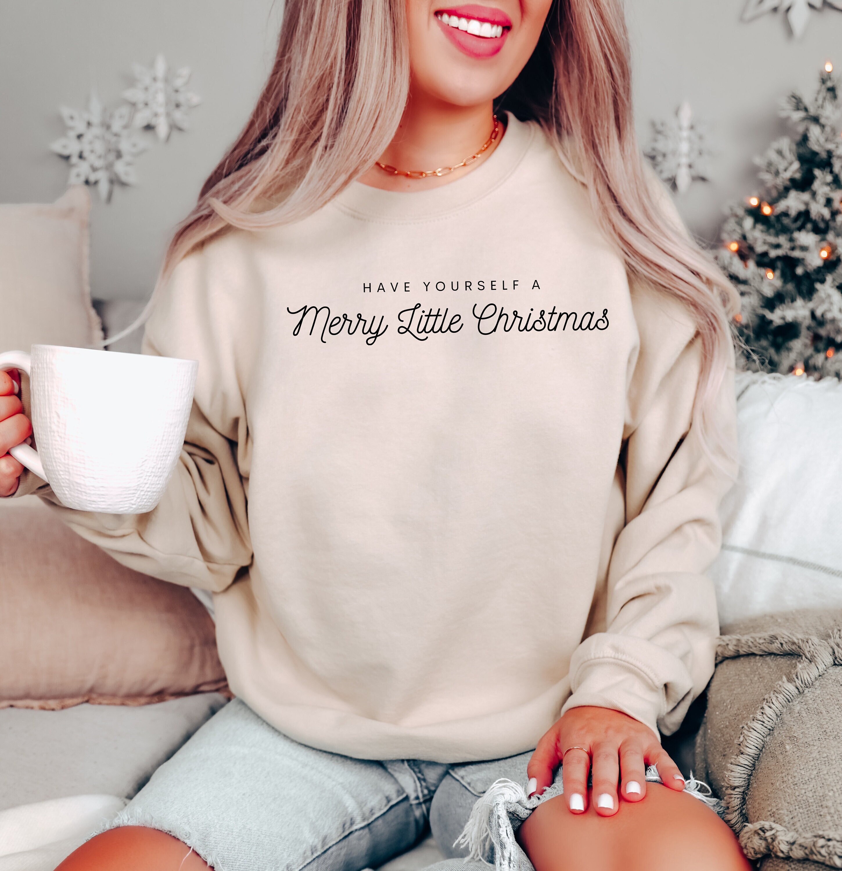 Merry Little Christmas Sweatshirt, Merry Christmas Sweater, Minimalist Christmas Sweatshirt, Christmas Gifts for Woman, Christmas Crewneck