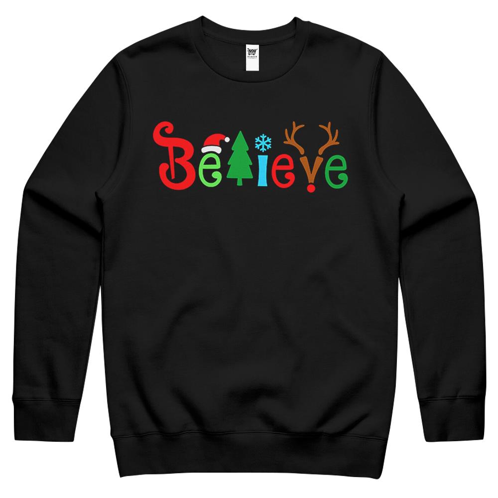 Believe Christmas Shirt, Christmas T-Shirt, Christmas Family Shirt,Believe Shirt,Christmas Gift, Holiday Gift.Christmas Shirt,Matching Shirt Crewneck Sweatshirt