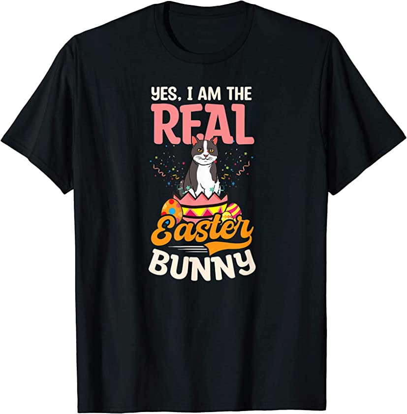 I’m The Real Easter Bunny Design Easter Cat T-Shirt