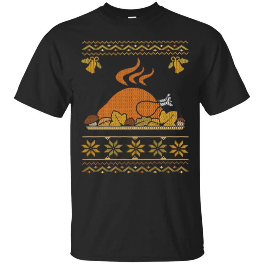 Ugly Christmas Sweater Style Thanksgiving Turkey T-Shirt