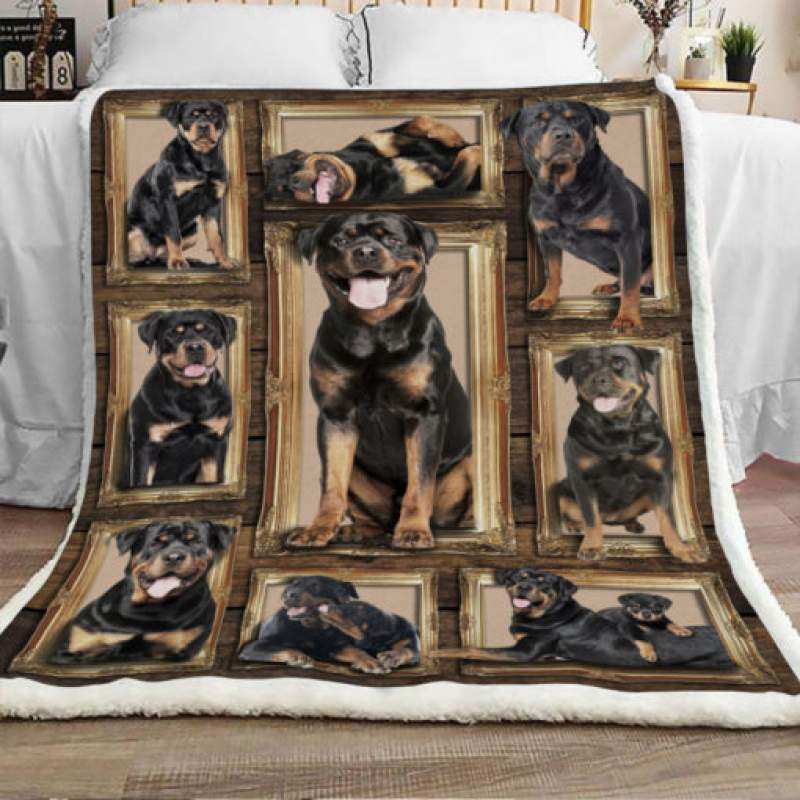 Rottweiler Dog Sherpa Blanket JR1801 67O31