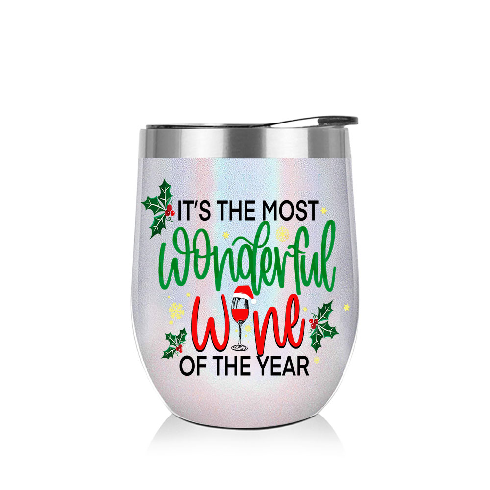 Christmas Gift Drinking Gift It Is The Most Wonderful Of The Year Tumbler 12Oz Tumbler