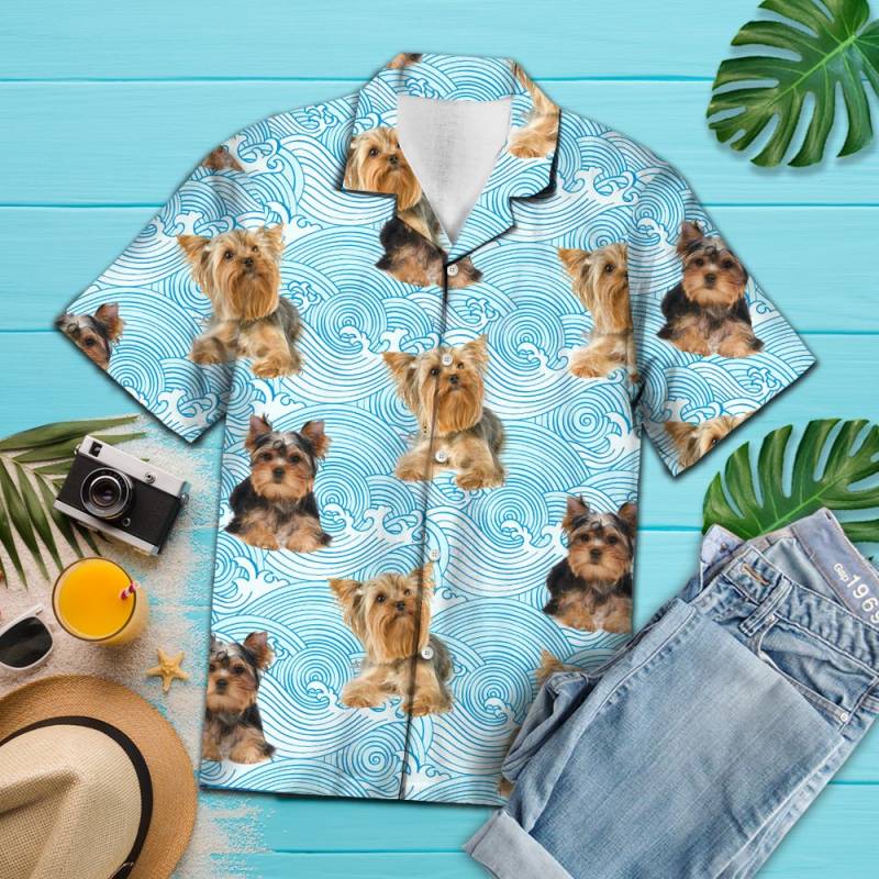 Yorkshire Terrier Blue Waves H217022 – Hawaiian Shirt