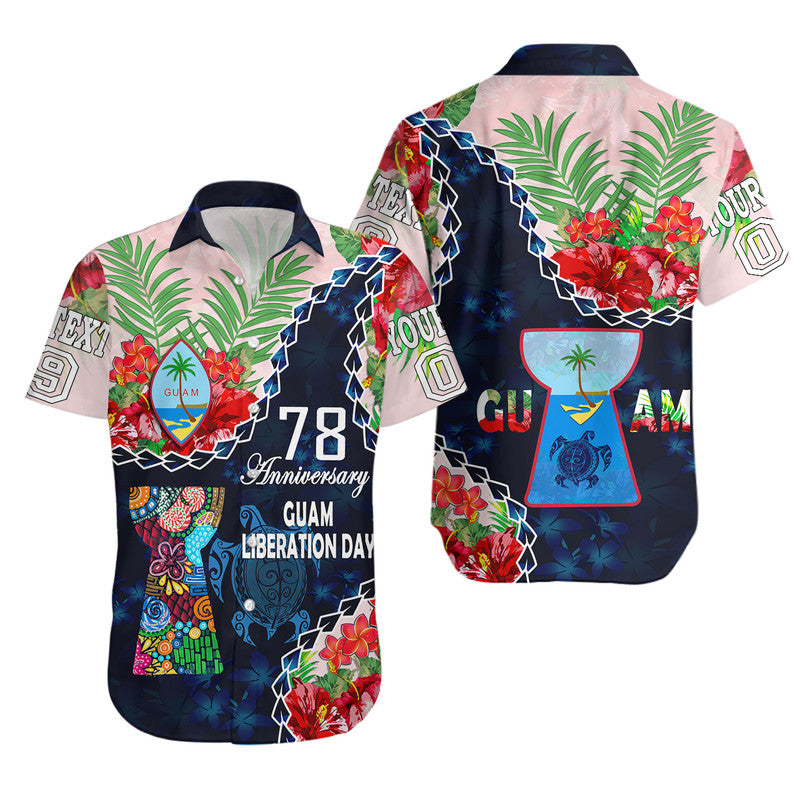 (Custom Personalised) Guam Liberation Day Hawaiian Shirt Latte Stone Hibiscus Painting Lt9