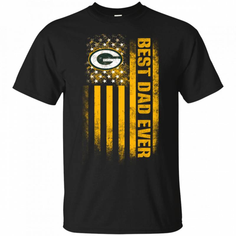 Green Bay Packers Best Dad Ever USA Distressed Flag Shirts