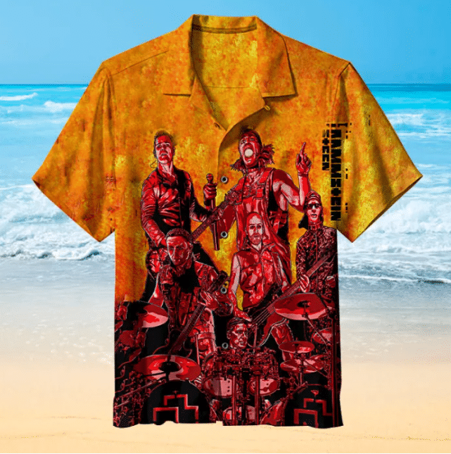 Rammstein 1 For Man And Woman Print Short Sleeve Hawaii Shirt Ha3213